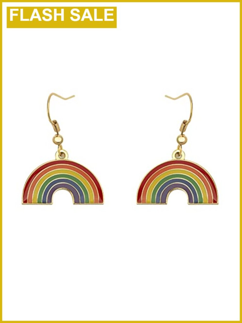 LGBT Pride Heart Dangle Earrings Hypoallergenic French Wire Metal